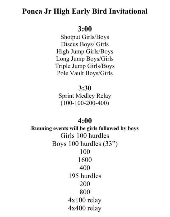 Order of Events - Ponca JH