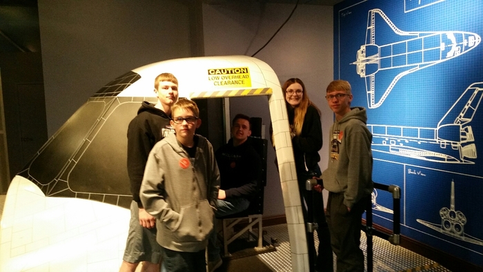 Science Club at Soace Shuttle exhibit