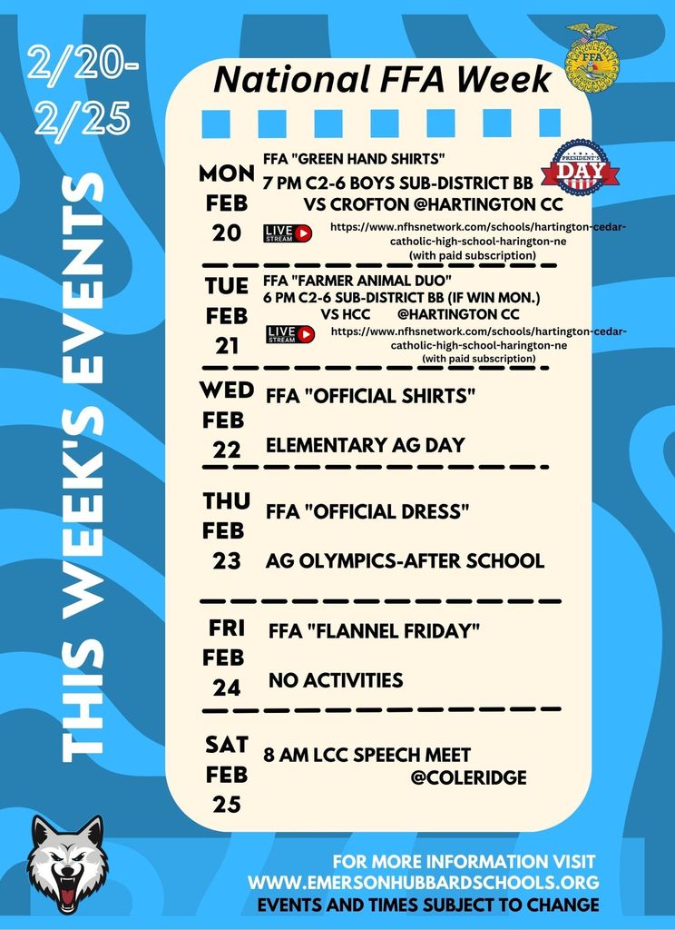 This Week's Events 2/20-25