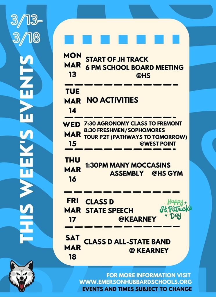 This week's events